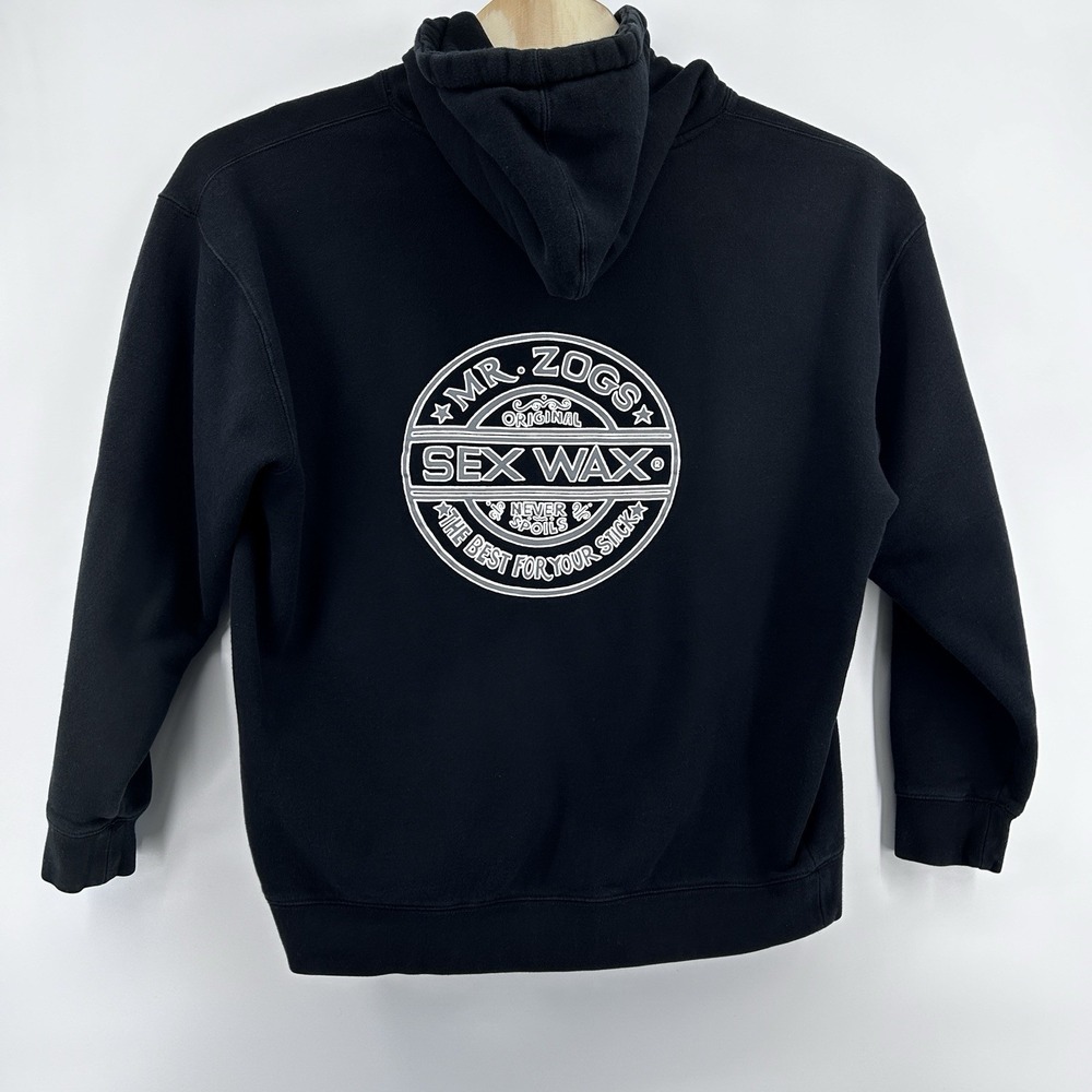 Sex Wax Surf Hoodie Black XL Graphic Back Logo Skate Streetwear Unisex Pullover